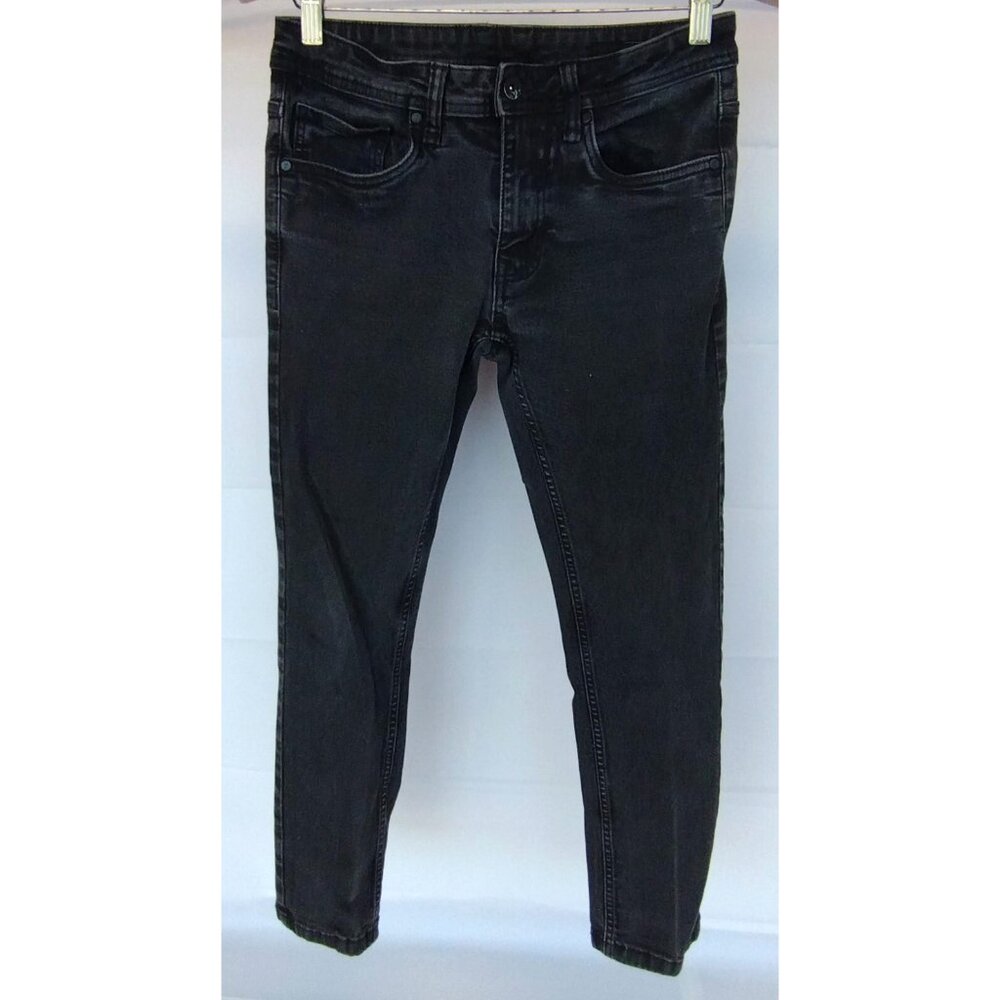 The Perfect Jean Nyc Mens 28X28 Black Skinny Fit Zip Fly Stretch Denim Pants